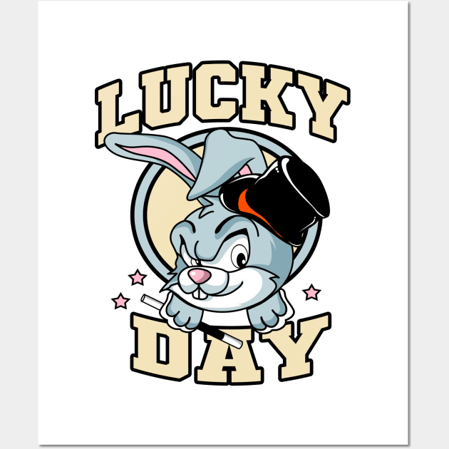 Lucky Day Rabbit Wall Art by Heymoonly